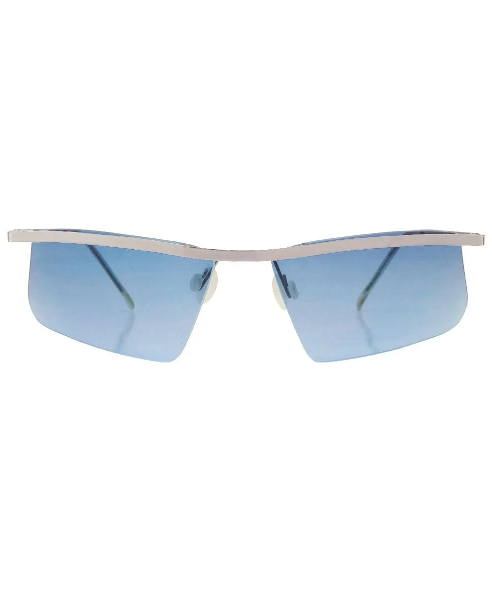 AWESOME Blue Rimless Sunglasses sold by Giant Vintage product image thumbnail 2