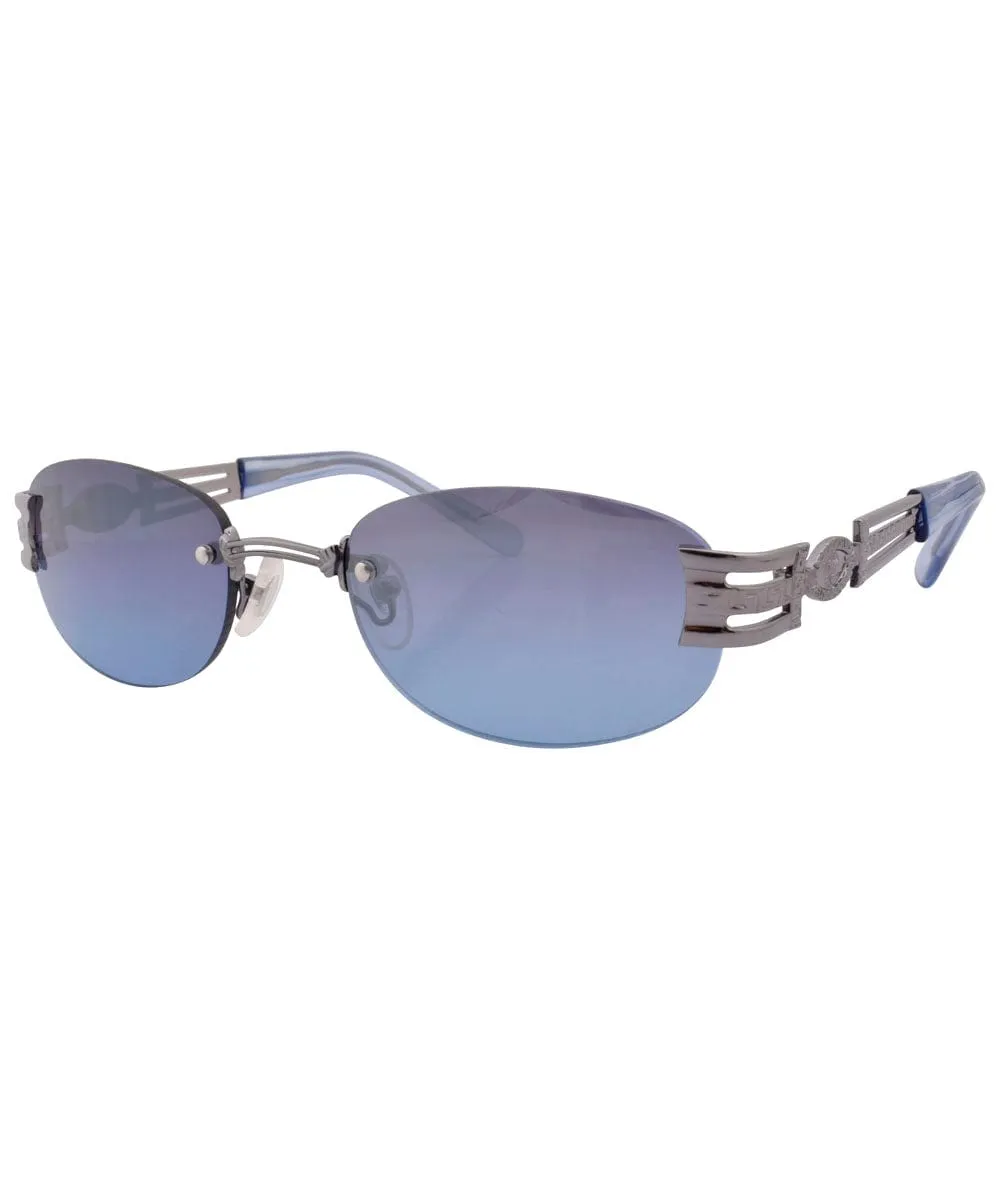 ZWINGER Blue/Gun Rimless Sunglasses sold by Giant Vintage product image thumbnail 2