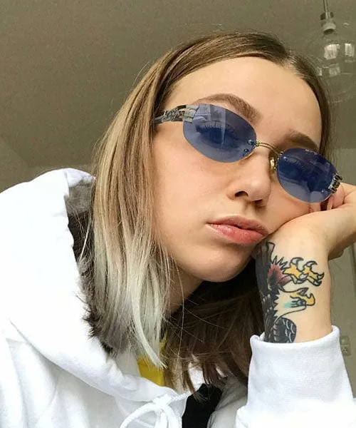 ZWINGER Blue/Gun Rimless Sunglasses sold by Giant Vintage product image thumbnail 4