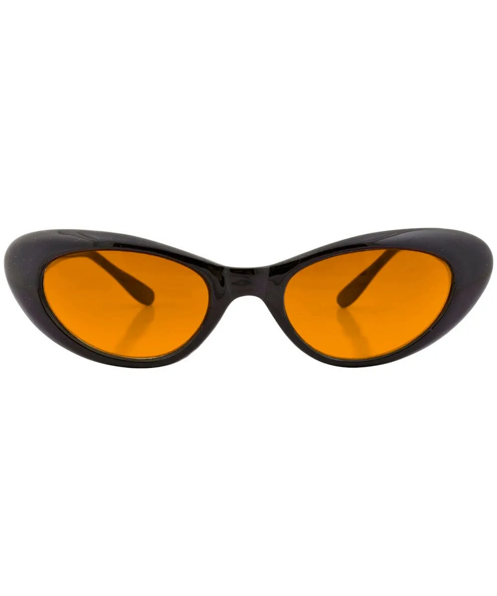 EMKAY Black/Amber Cat-Eye Sunglasses sold by Giant Vintage product image thumbnail 3