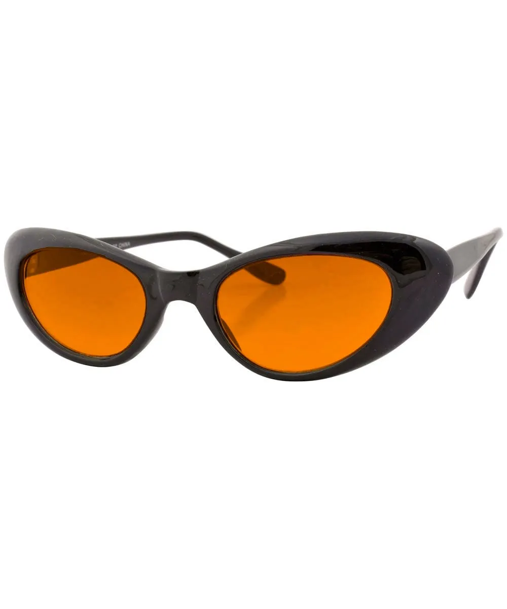 EMKAY Black/Amber Cat-Eye Sunglasses sold by Giant Vintage product image thumbnail 2