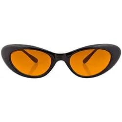 EMKAY Black/Amber Cat-Eye Sunglasses sold by Giant Vintage