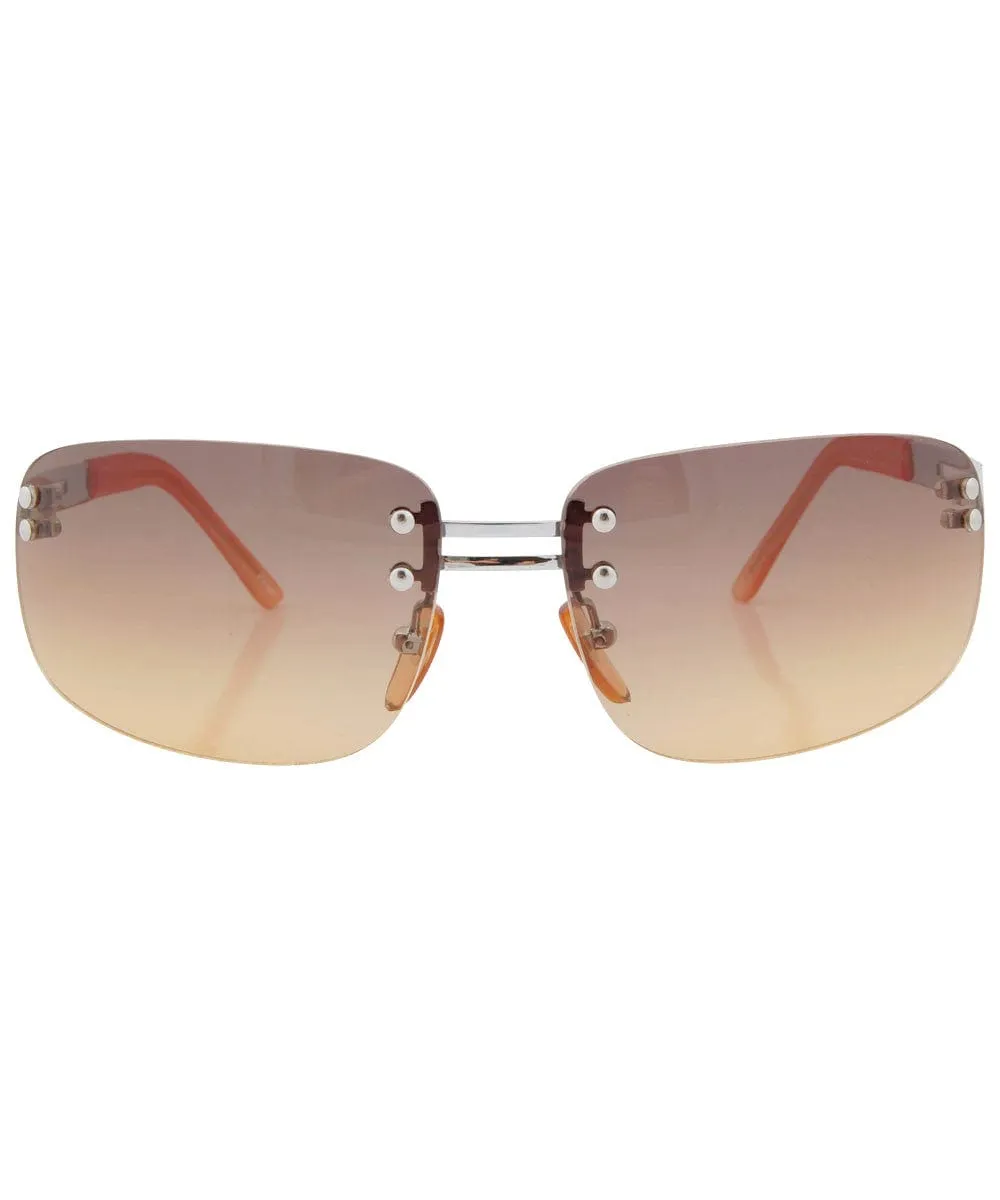 SHMANCY Smoke/Amber Rimless Sunglasses sold by Giant Vintage product image thumbnail 3