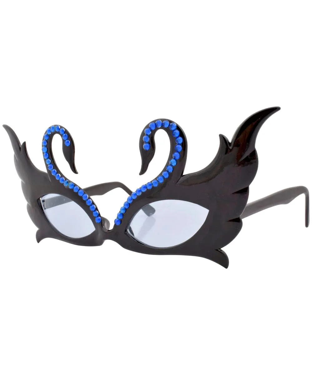 PUT-ON Black/Blue Swan Sunglasses sold by Giant Vintage product image thumbnail 2