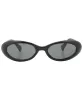 SLIM Black Oval Sunglasses sold by Giant Vintage