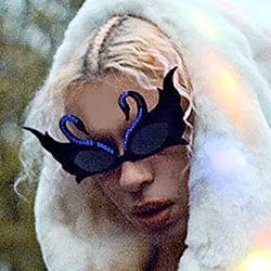 PUT-ON Black/Blue Swan Sunglasses sold by Giant Vintage