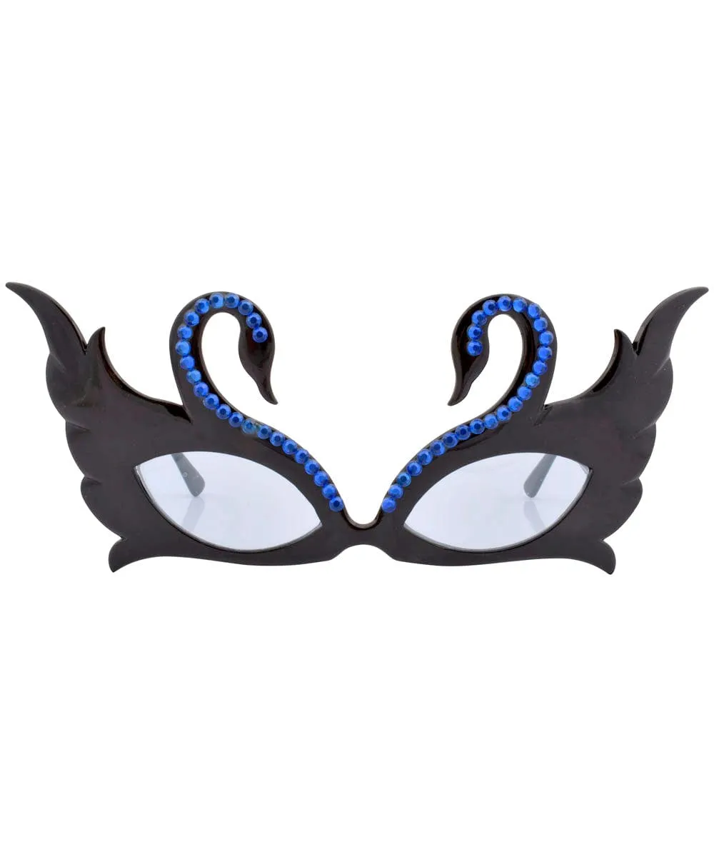 PUT-ON Black/Blue Swan Sunglasses sold by Giant Vintage product image thumbnail 3