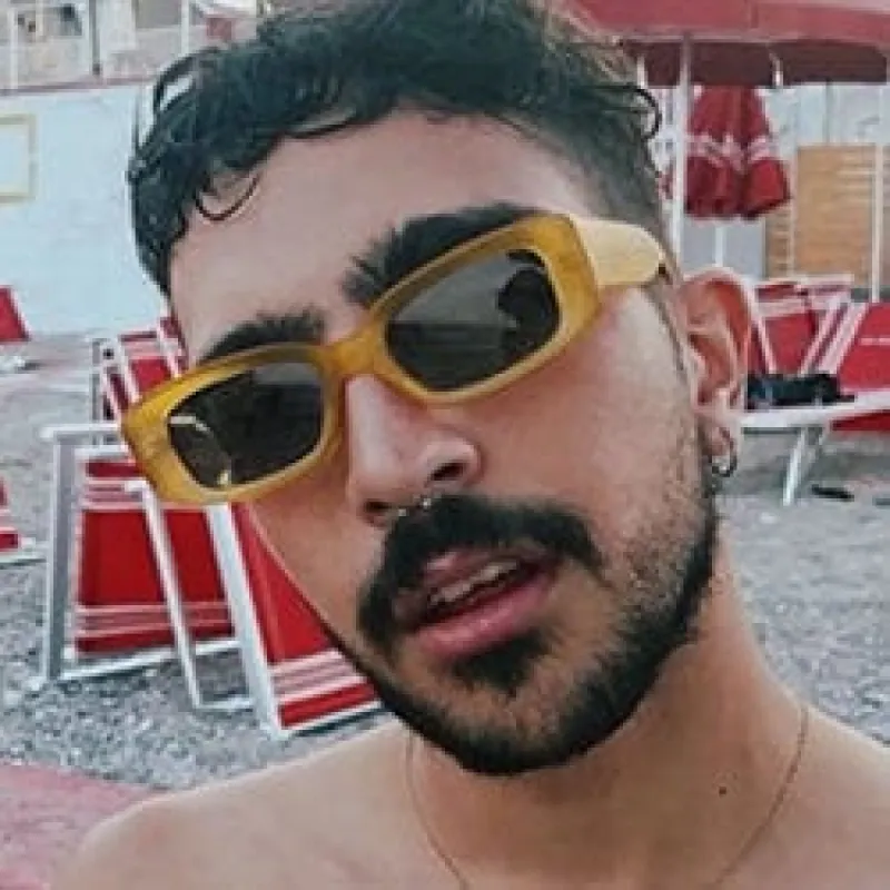 SUCK IT! Amber/SD Square Sunglasses sold by Giant Vintage