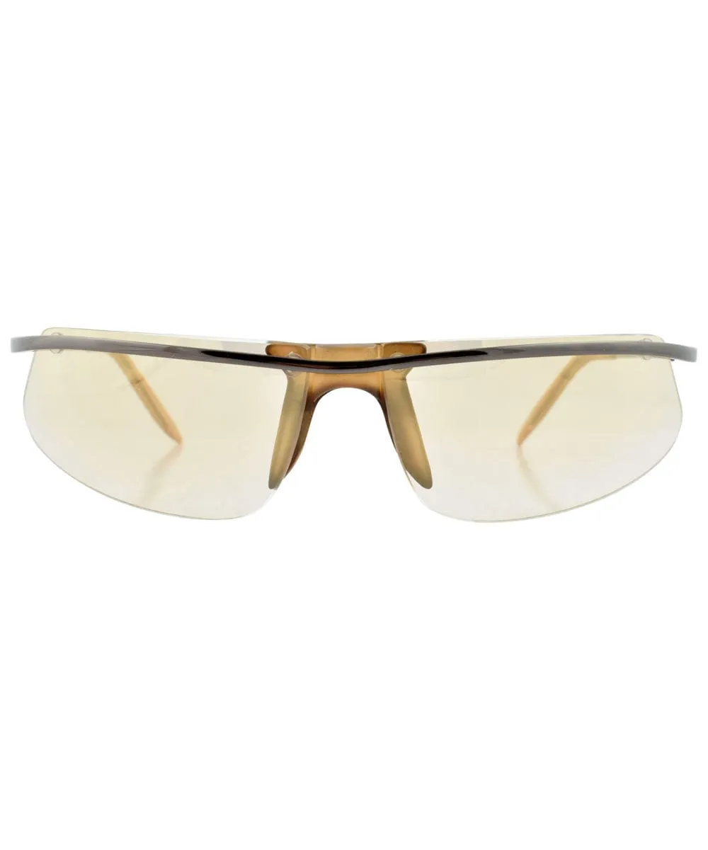 SUGARED Gun/Amber Rimless Sunglasses sold by Giant Vintage product image thumbnail 2