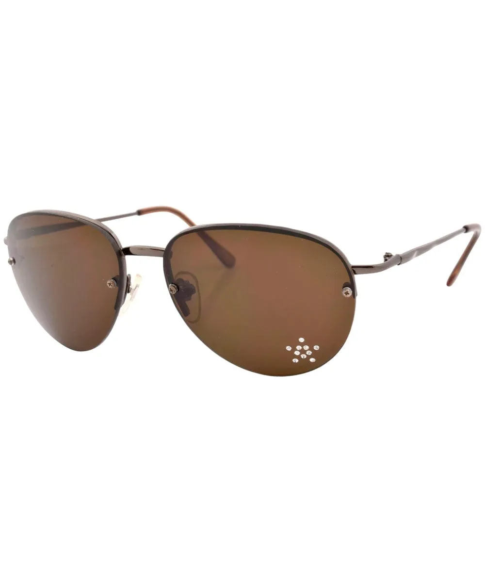 KISSIE Brown Aviator Sunglasses sold by Giant Vintage product image thumbnail 2