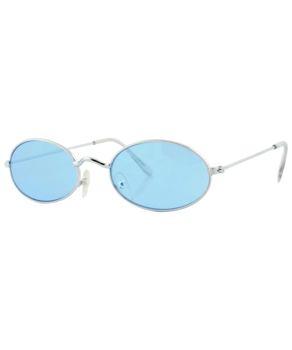 UPGRADE Silver/Blue Oval Sunglasses sold by Giant Vintage product image thumbnail 2