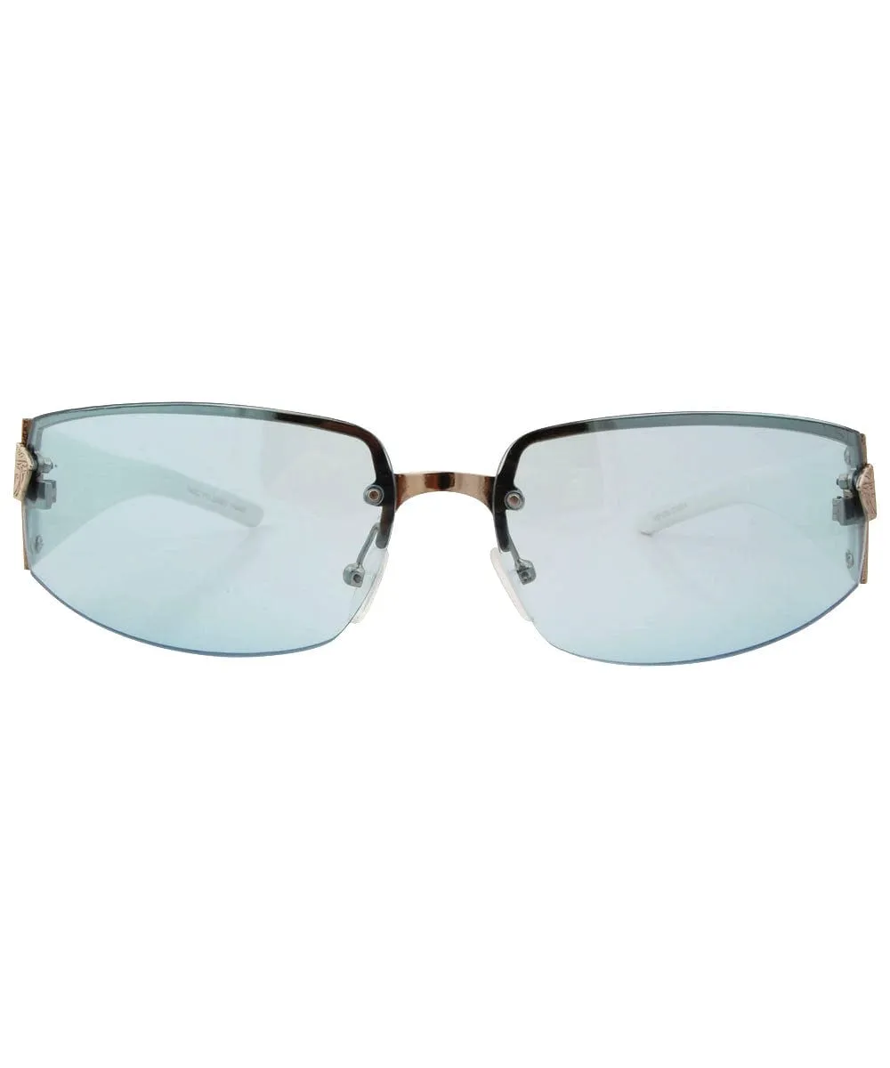 SOLSTICE Blue/White Rimless Sunglasses sold by Giant Vintage product image thumbnail 2