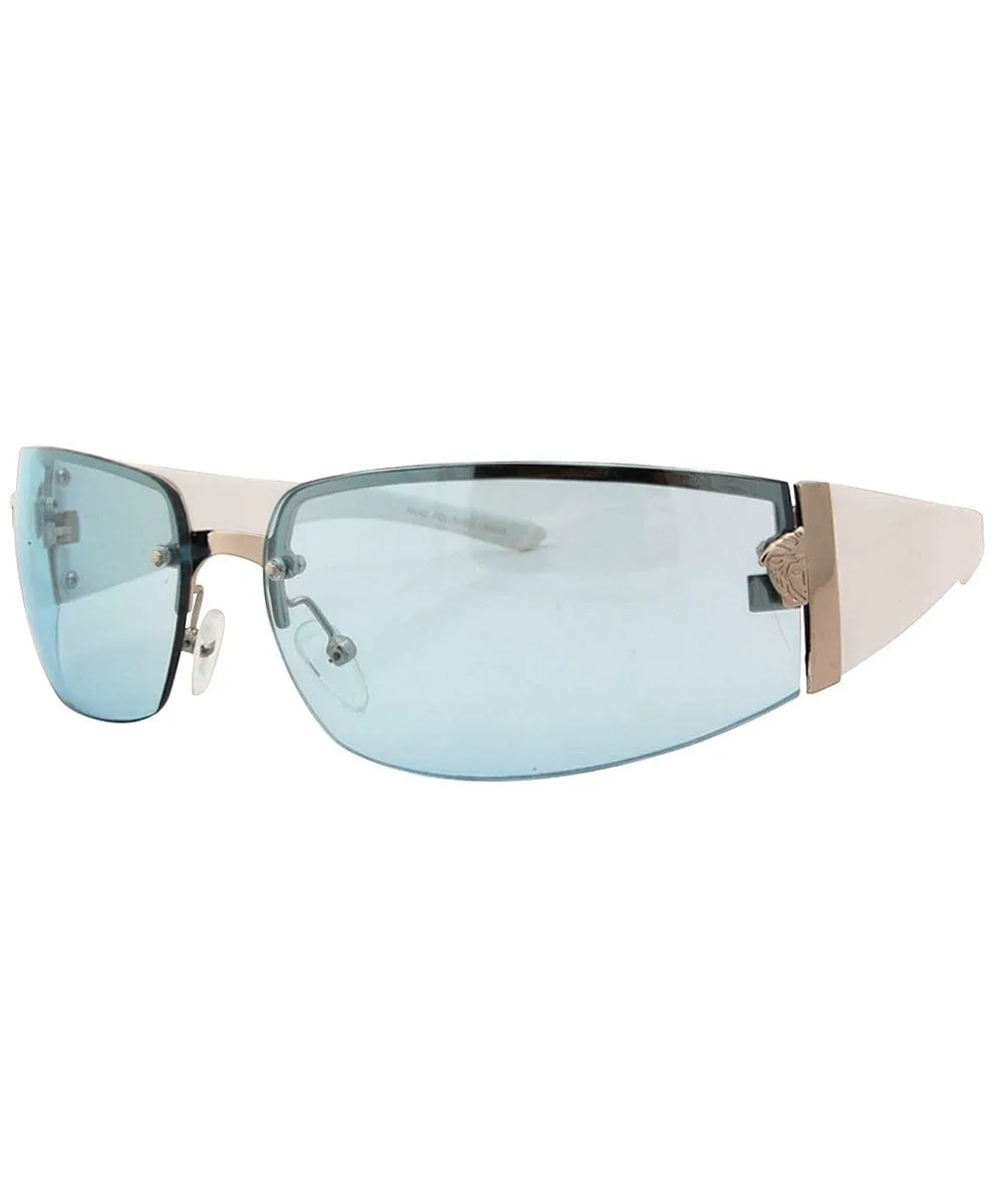 SOLSTICE Blue/White Rimless Sunglasses sold by Giant Vintage product image thumbnail 3