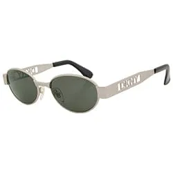 POWERS Silver Oval Sunglasses sold by Giant Vintage