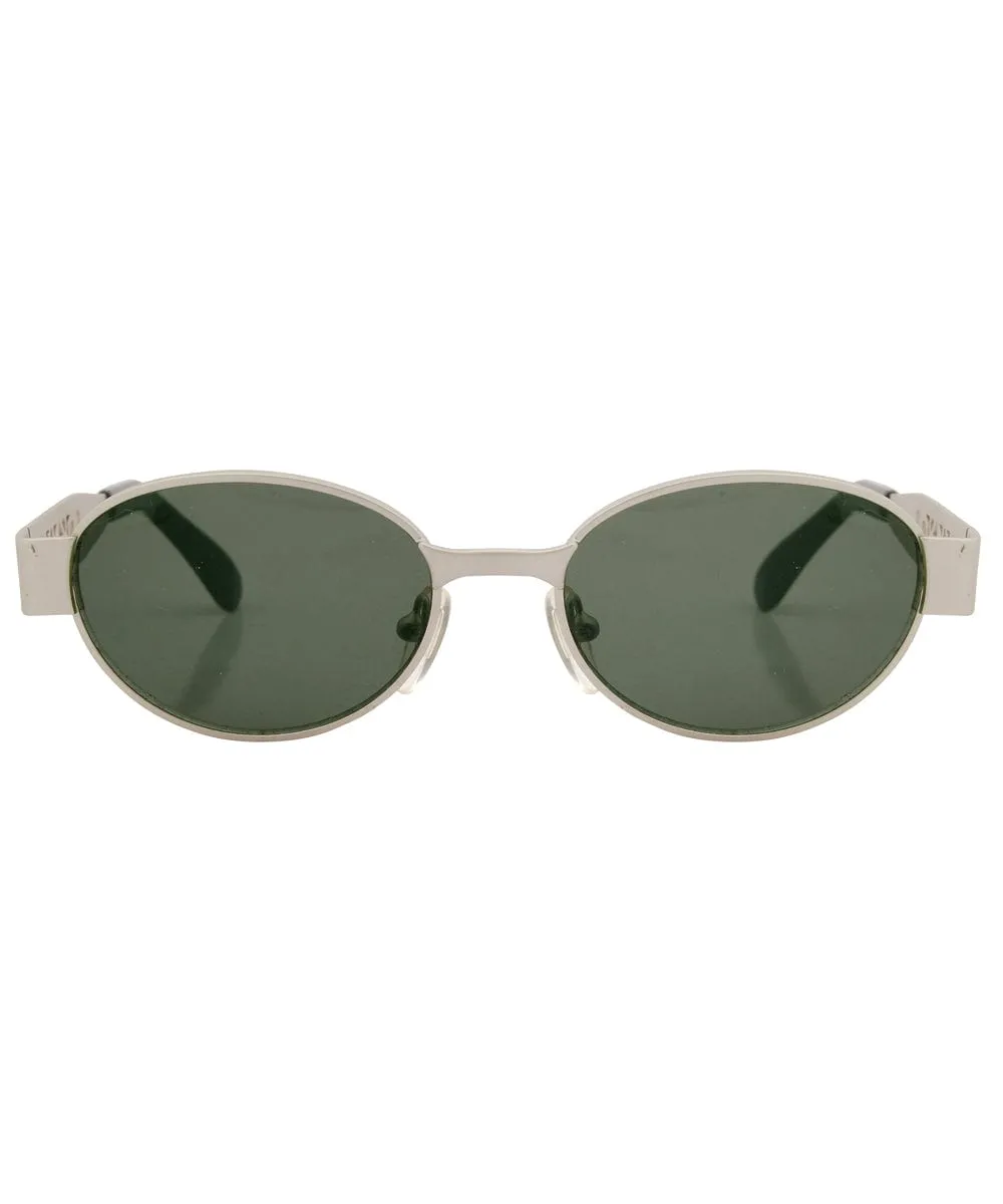 POWERS Silver Oval Sunglasses sold by Giant Vintage product image thumbnail 2