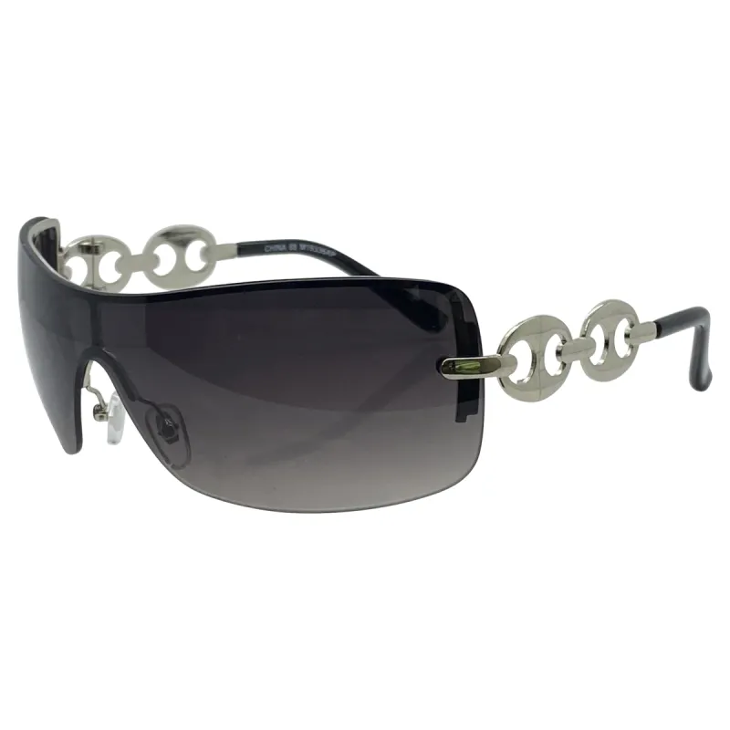 LOYALTY Silver/Smoke Rimless Sunglasses sold by Giant Vintage