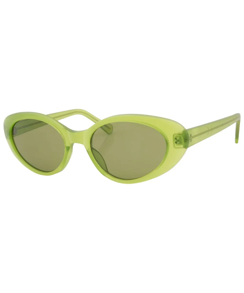 TABITHA Green/Green Cat-Eye Sunglasses sold by Giant Vintage
