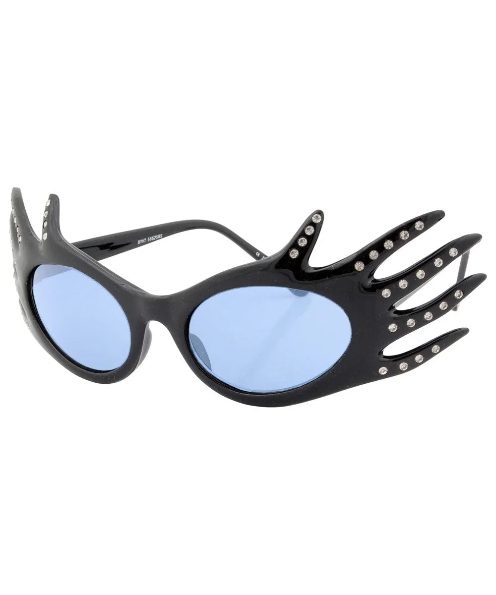 DIVINE Black/Blue 80s Sunglasses sold by Giant Vintage