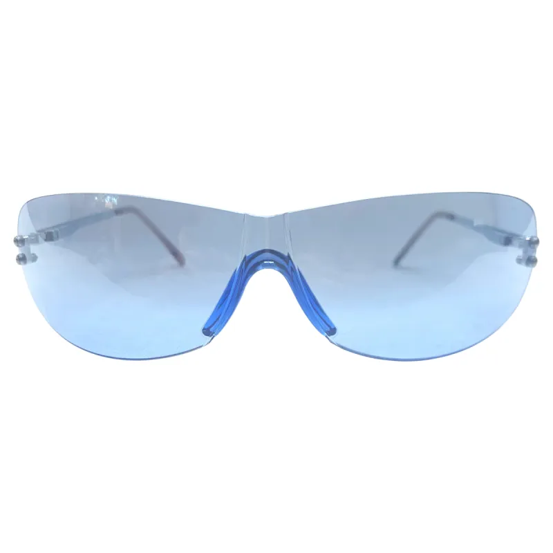BOWIE Blue Rimless Fashion Sunglasses sold by Giant Vintage