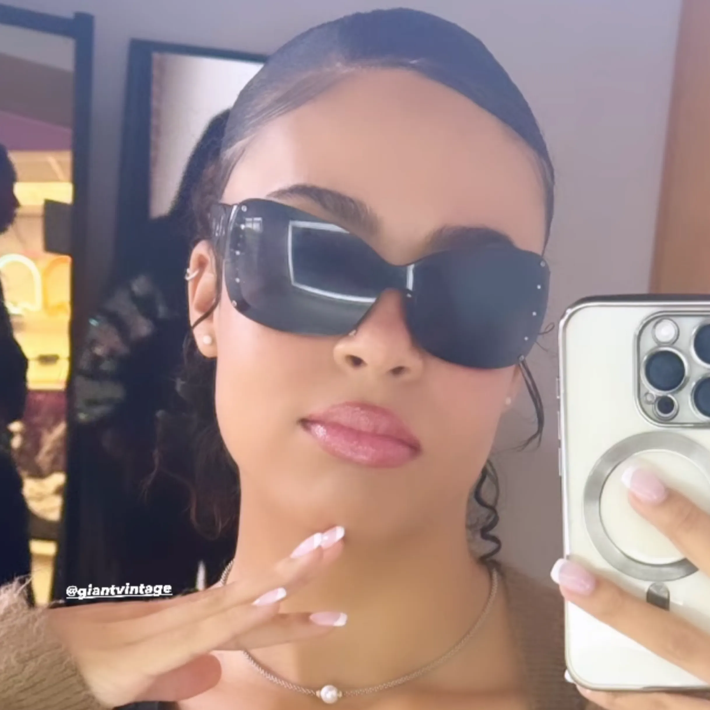 ECSTASY Shield Y2K Sunglasses sold by Giant Vintage product image thumbnail 2