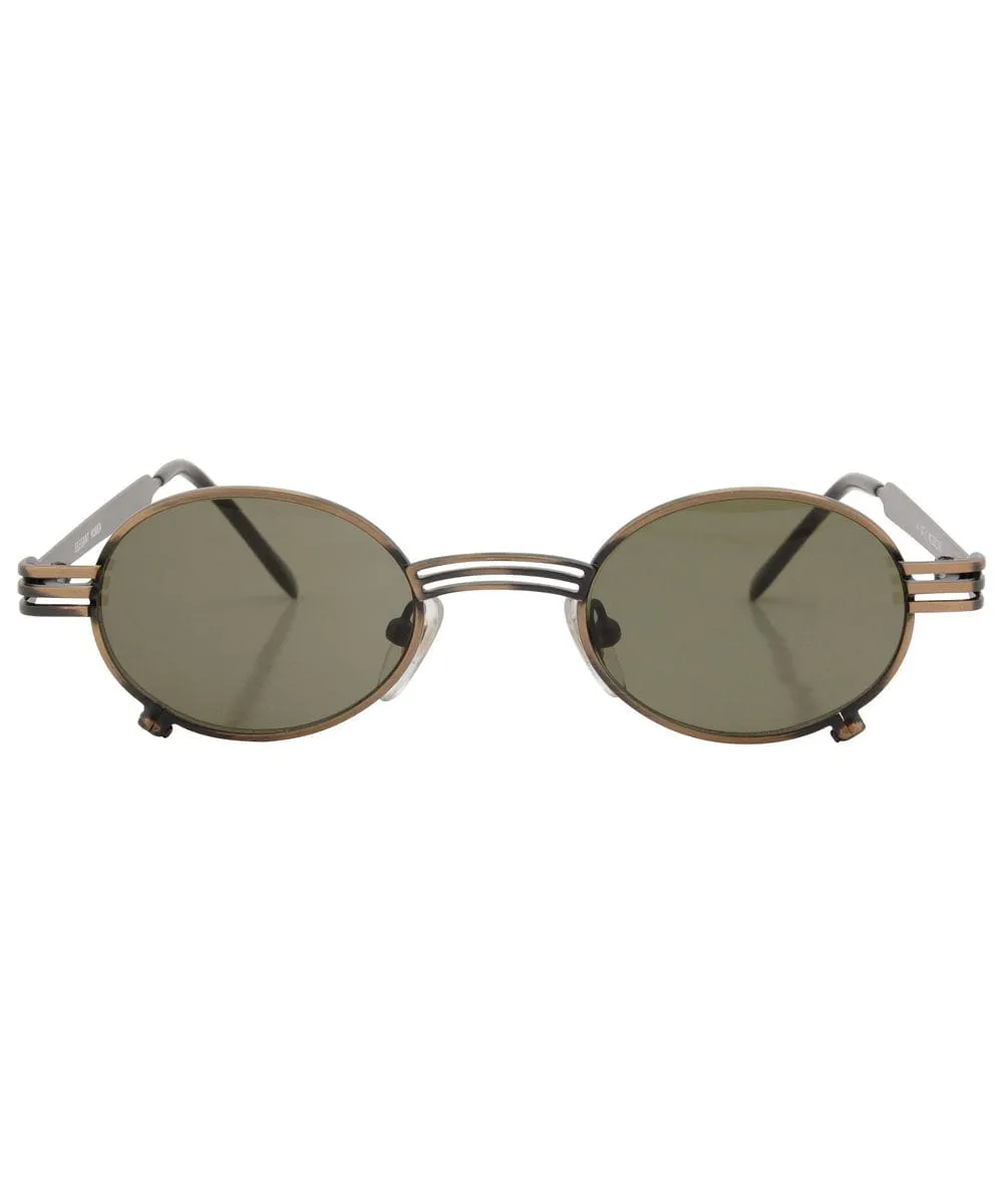 FORKED Brass Oval Steampunk Sunglasses sold by Giant Vintage product image thumbnail 2