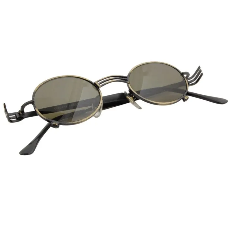 FORKED Brass Oval Steampunk Sunglasses made by Giant Vintage