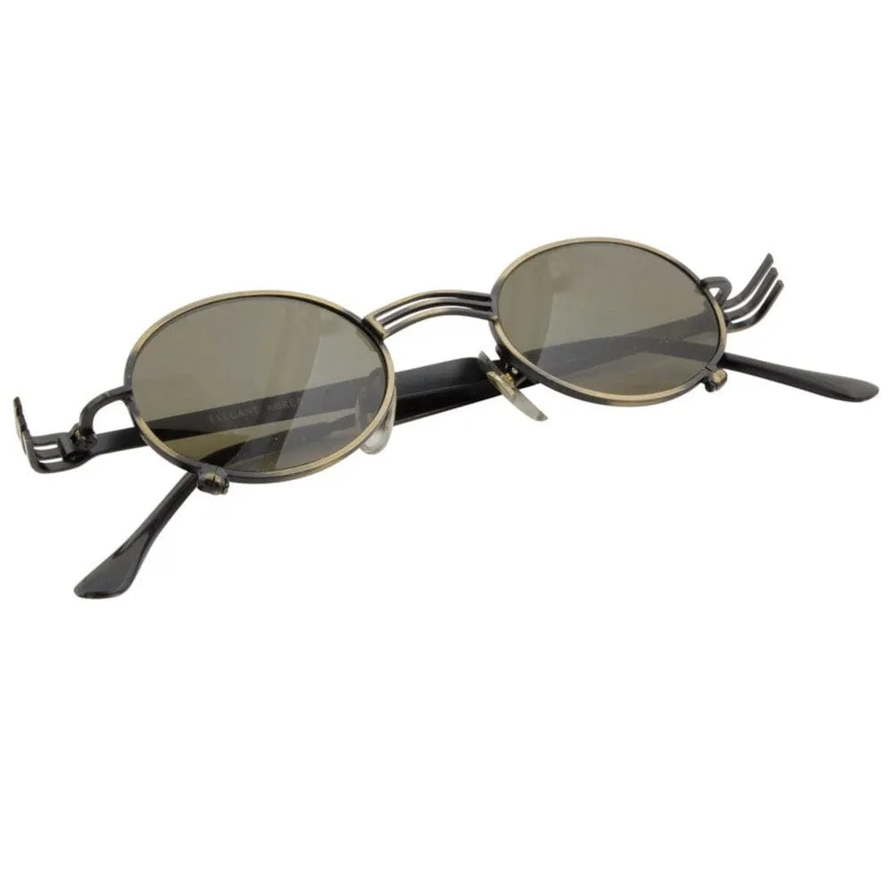 FORKED Brass Oval Steampunk Sunglasses sold by Giant Vintage