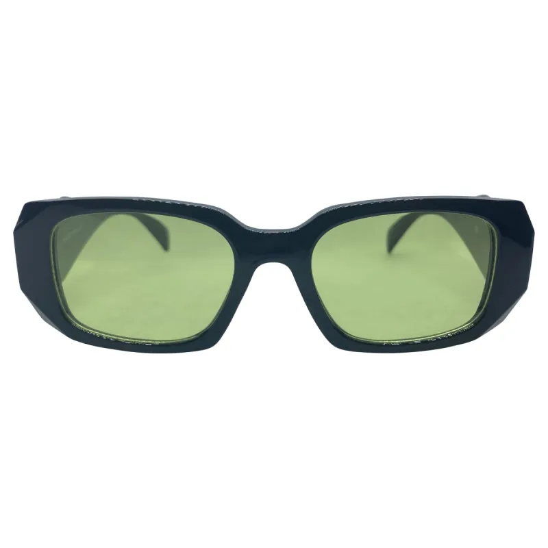 KNIGHT Black/Green Square Sunglasses made by Giant Vintage