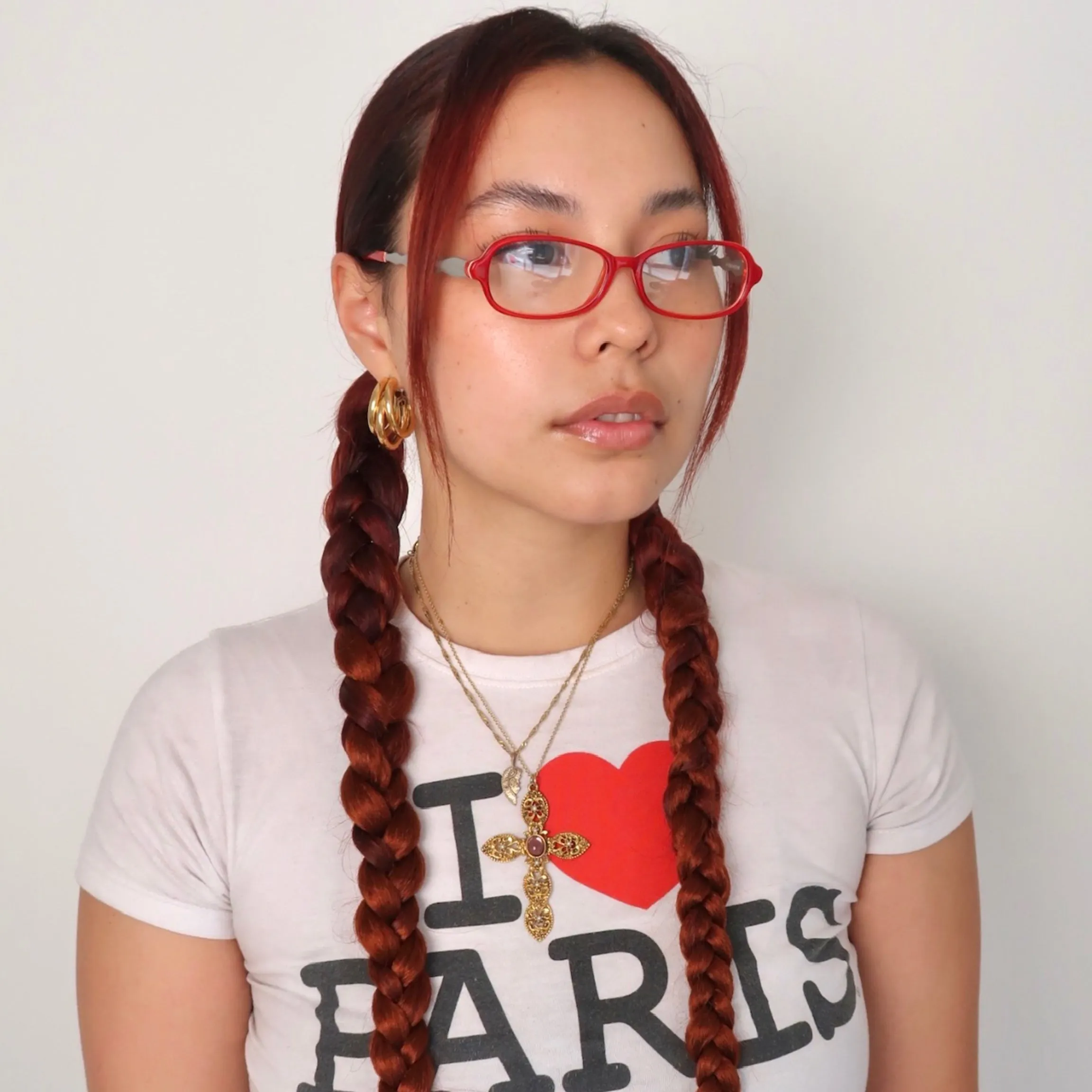 CHERRY POP Small Clear Square Glasses sold by Giant Vintage product image thumbnail 2