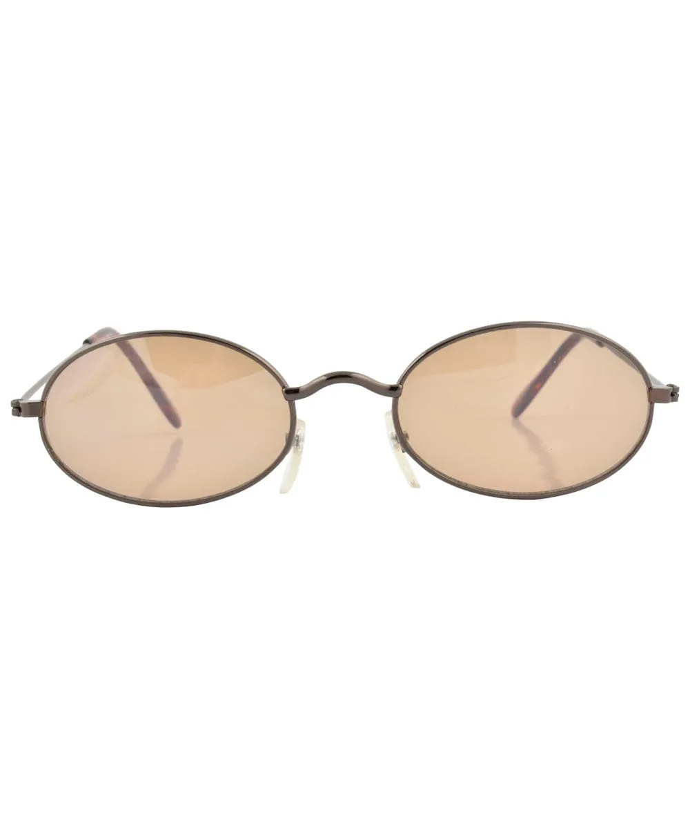 UPGRADE Copper/Brown Oval Sunglasses sold by Giant Vintage product image thumbnail 3