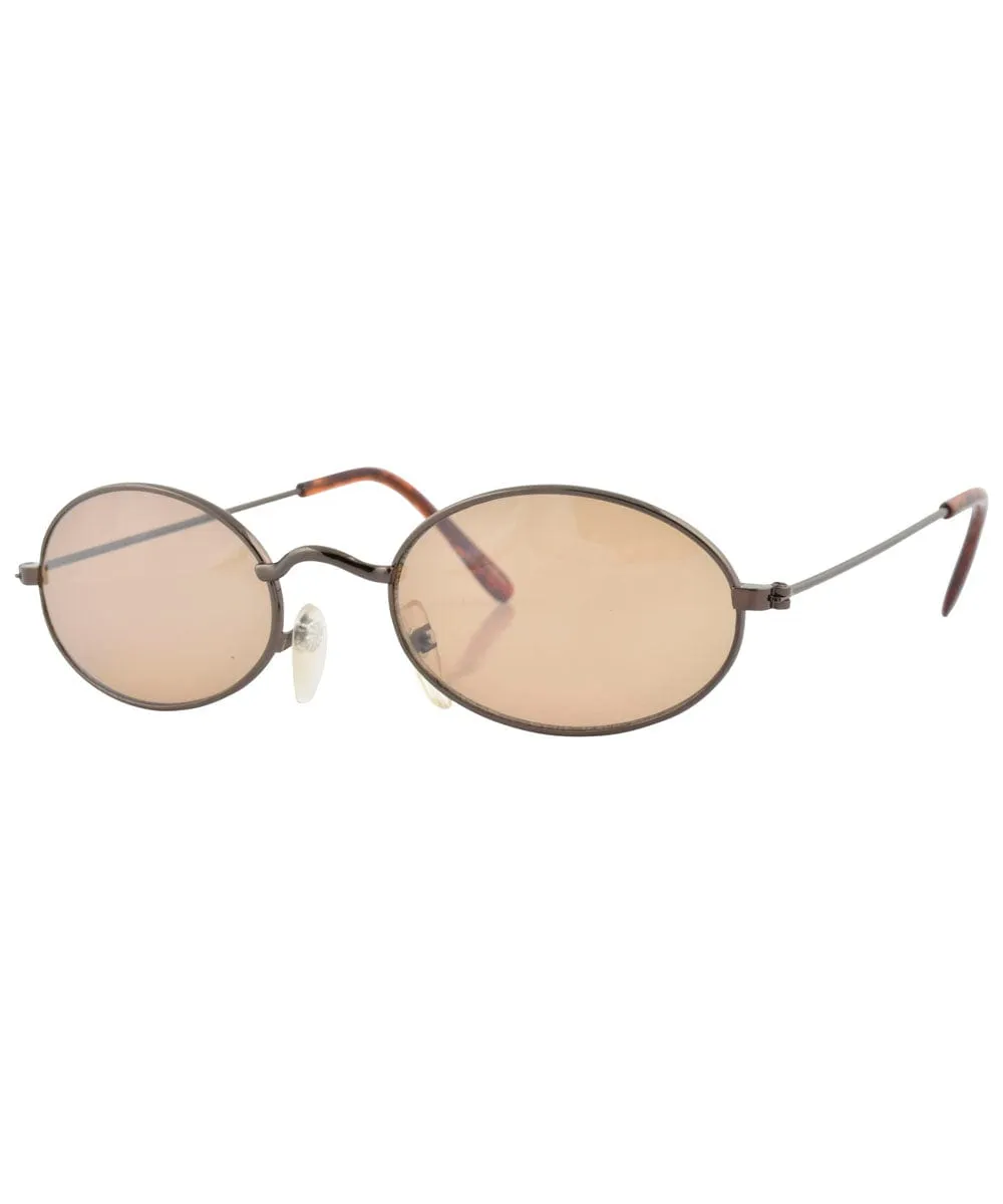 UPGRADE Copper/Brown Oval Sunglasses sold by Giant Vintage product image thumbnail 2