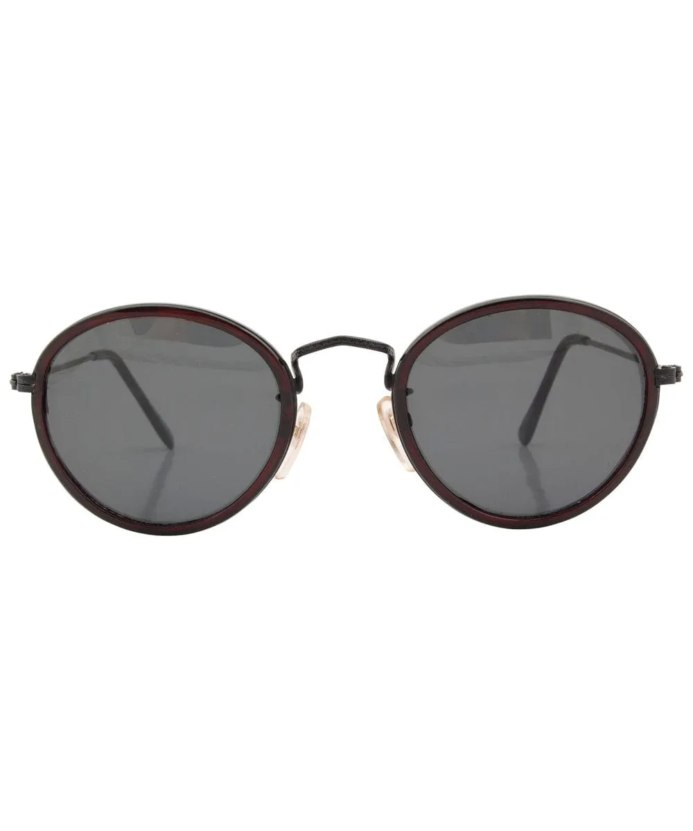 KINGSLY Black Round Sunglasses sold by Giant Vintage product image thumbnail 3