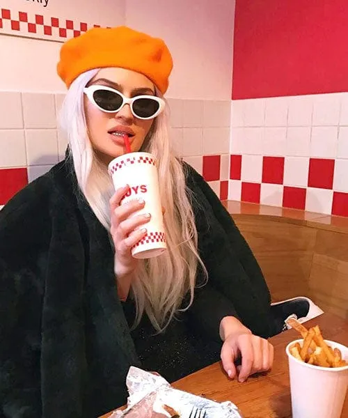 TABITHA White/SD Cat-Eye Sunglasses sold by Giant Vintage product image thumbnail 4