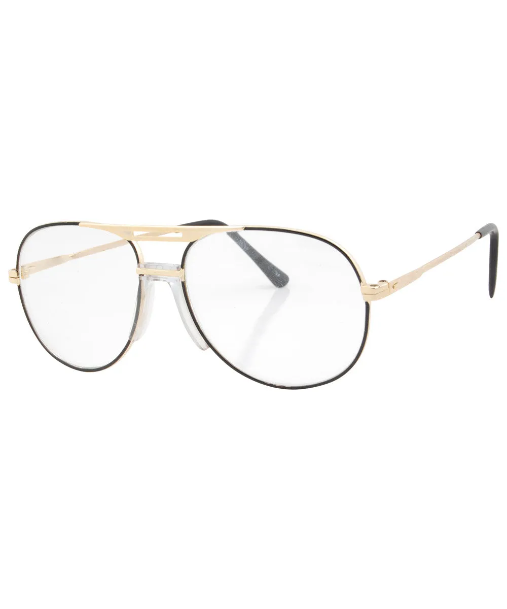 TRACK Gold/Black Clear Glasses sold by Giant Vintage product image thumbnail 2