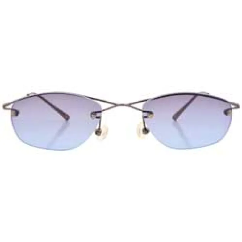 CUBBIES Blue Rimless Sunglasses sold by Giant Vintage