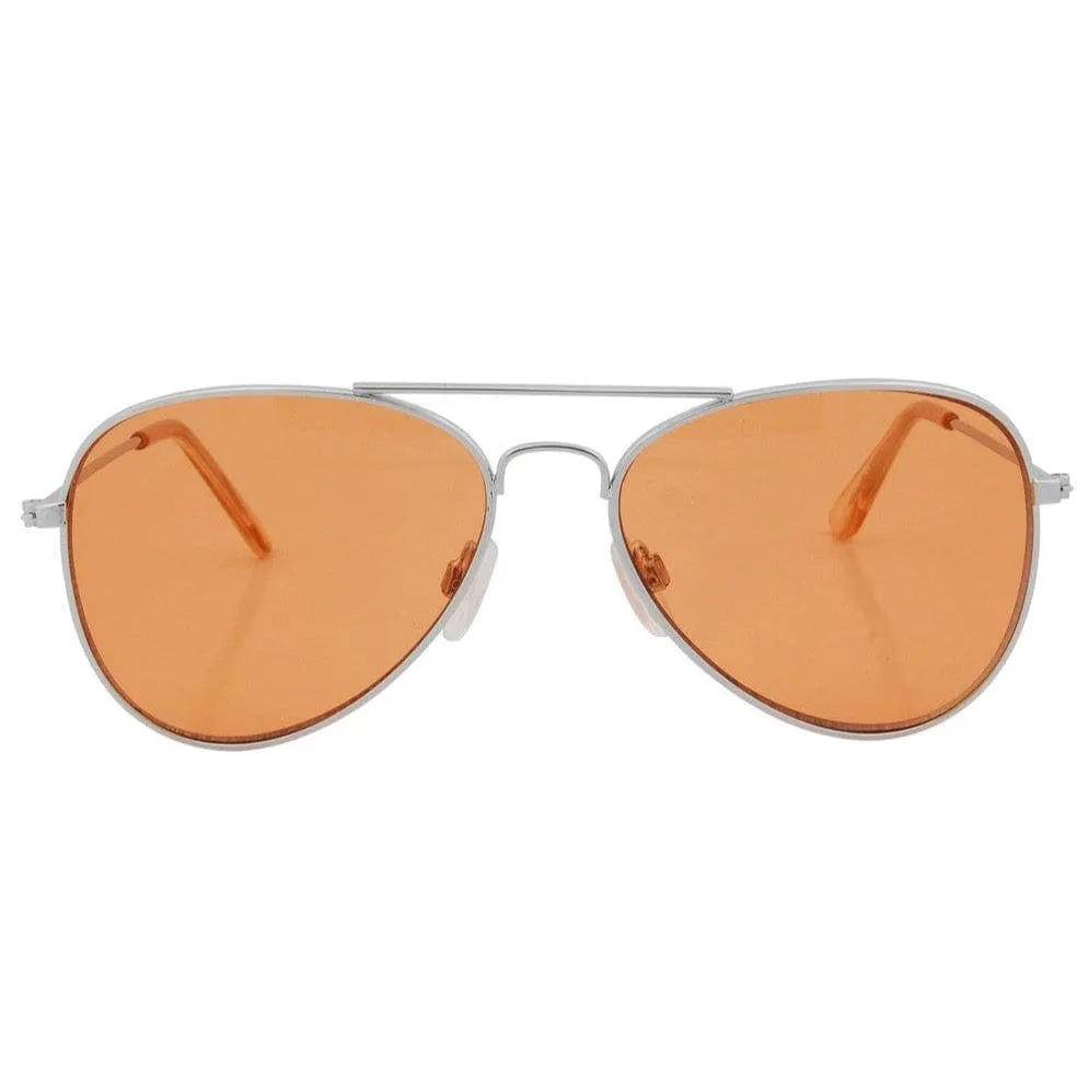 ZISSOU Orange Aviator Sunglasses | Small Fit sold by Giant Vintage product image thumbnail 3