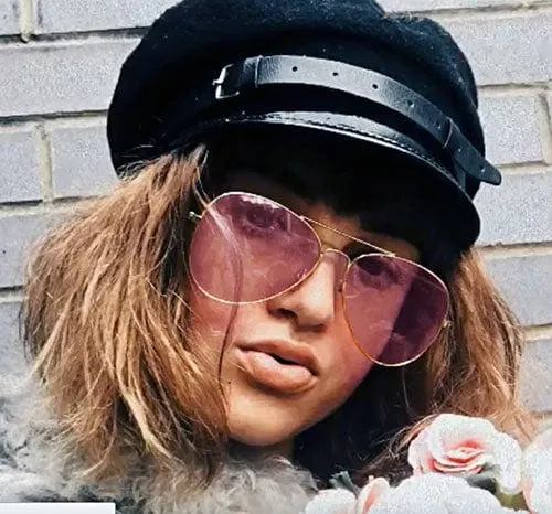 ZISSOU Pink Aviator Sunglasses sold by Giant Vintage product image thumbnail 4