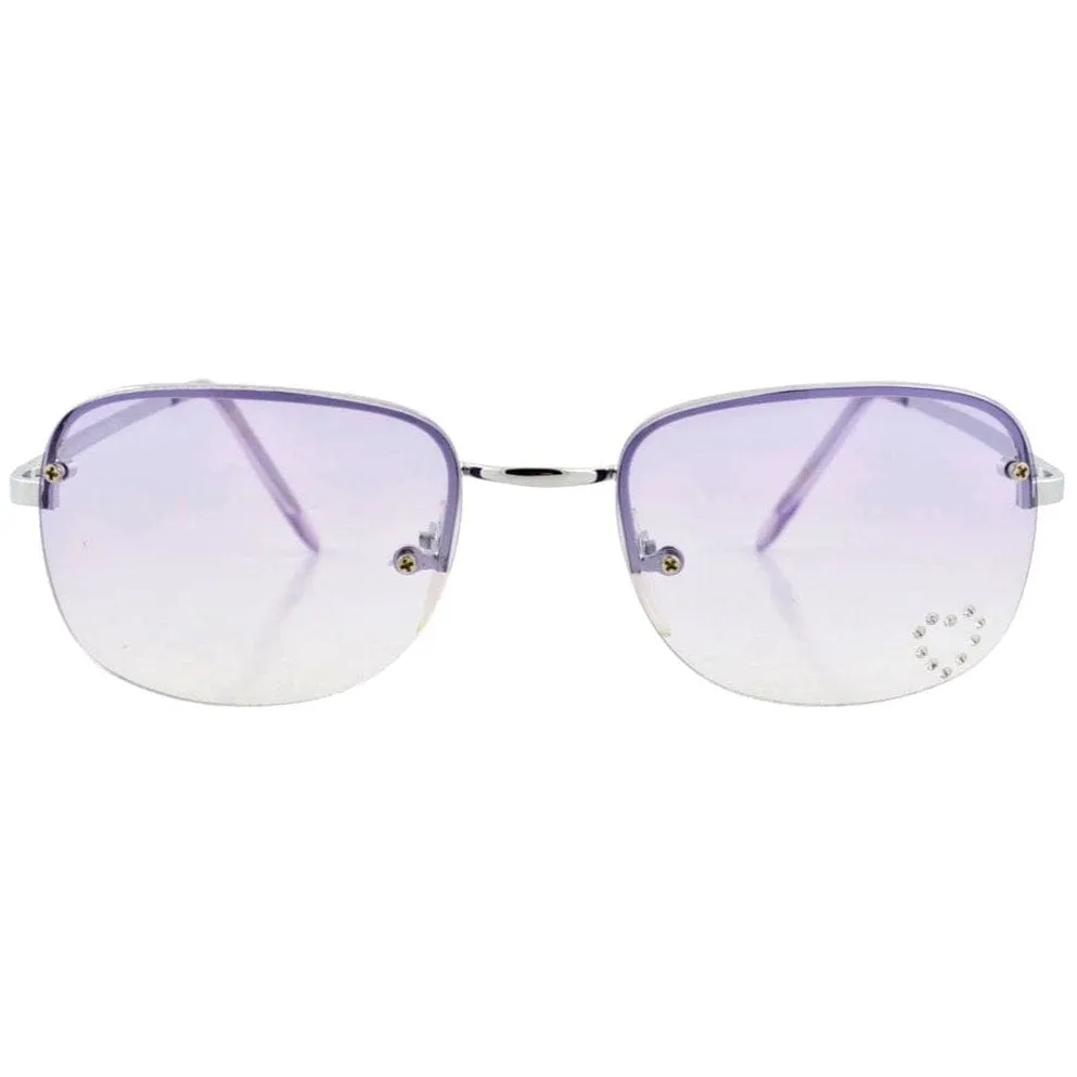 BIRTHDAY Purple Heart Rimless Sunglasses sold by Giant Vintage