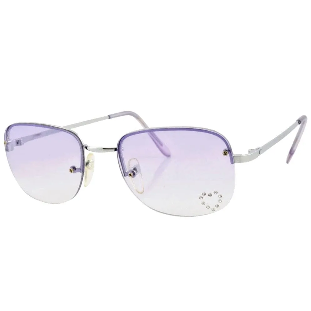 BIRTHDAY Purple Heart Rimless Sunglasses sold by Giant Vintage product image thumbnail 2