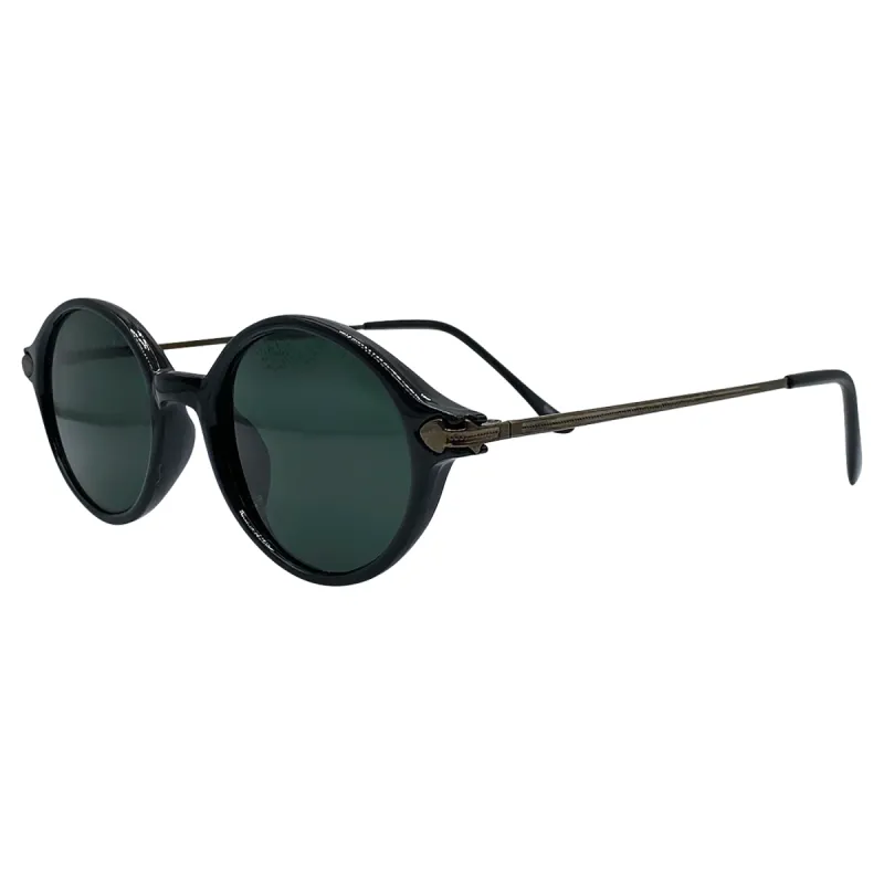 BEAN Black/Gunmetal Oval Sunglasses sold by Giant Vintage