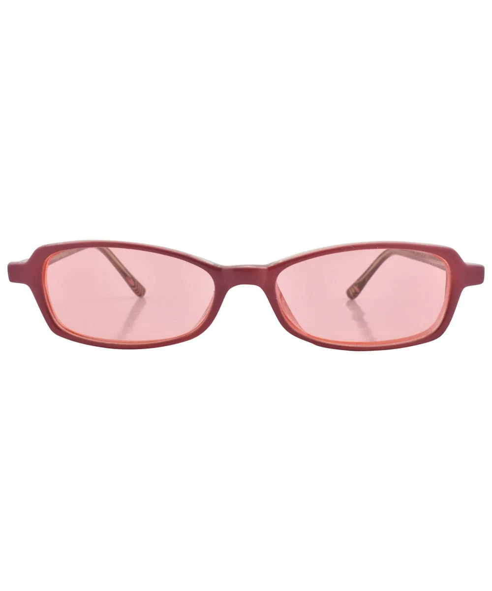 BESTIE Rose/Pink Square Sunglasses sold by Giant Vintage product image thumbnail 3