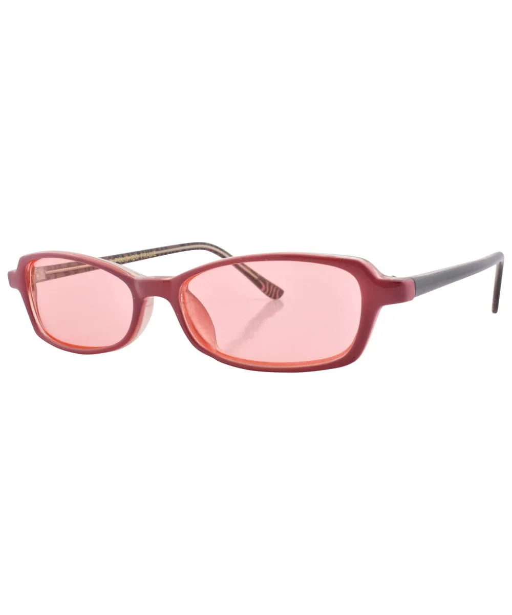 BESTIE Rose/Pink Square Sunglasses sold by Giant Vintage product image thumbnail 2