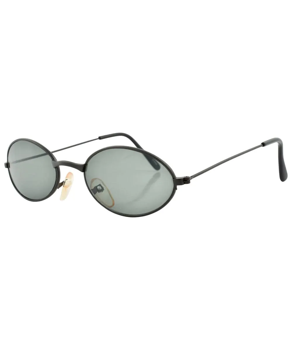 SHRIMP Black Oval Sunglasses sold by Giant Vintage product image thumbnail 2