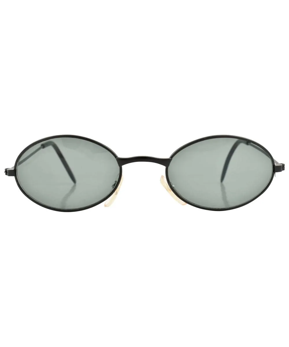 SHRIMP Black Oval Sunglasses sold by Giant Vintage product image thumbnail 3