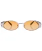 SLIPPERY Silver/Amber Oval Sunglasses sold by Giant Vintage