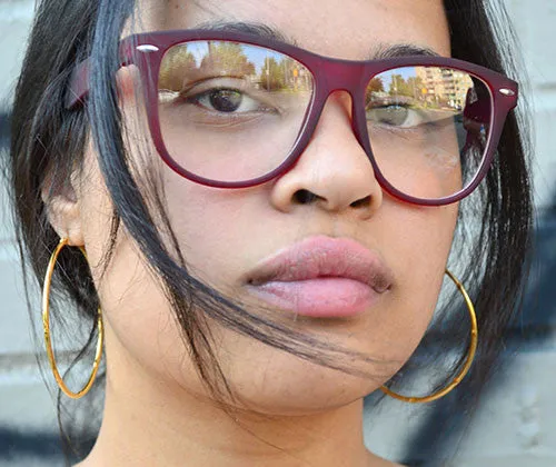 PARDON Soft Red Clear Glasses sold by Giant Vintage product image thumbnail 4