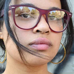 PARDON Soft Red Clear Glasses sold by Giant Vintage