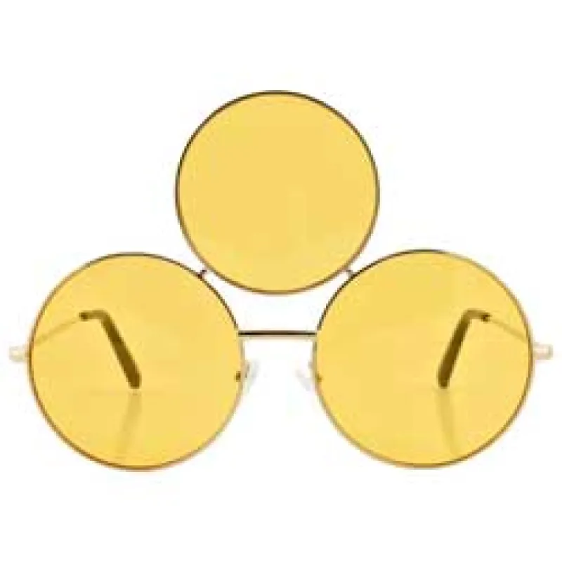 MEMORIUM Yellow Round Sunglasses sold by Giant Vintage