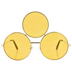 MEMORIUM Yellow Round Sunglasses sold by Giant Vintage