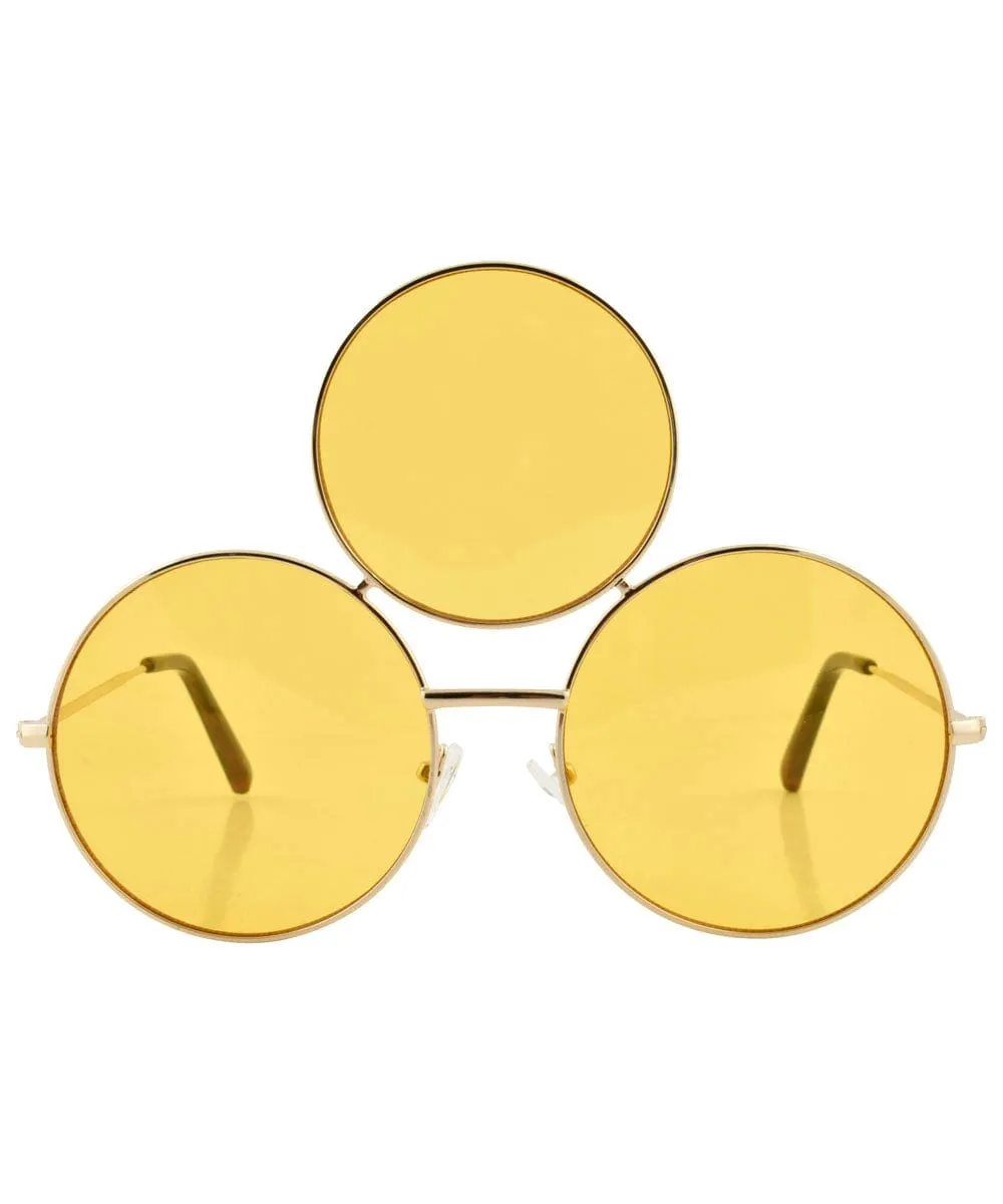 MEMORIUM Yellow Round Sunglasses sold by Giant Vintage product image thumbnail 3